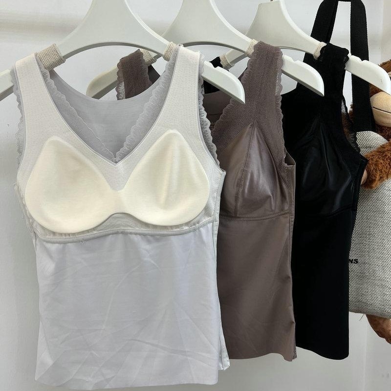 Ženski termalni top s ugrađenim jastučićima za dojke, bezšivna, nylon materijal, V-izrez, jednodijelni, zadržava toplinu