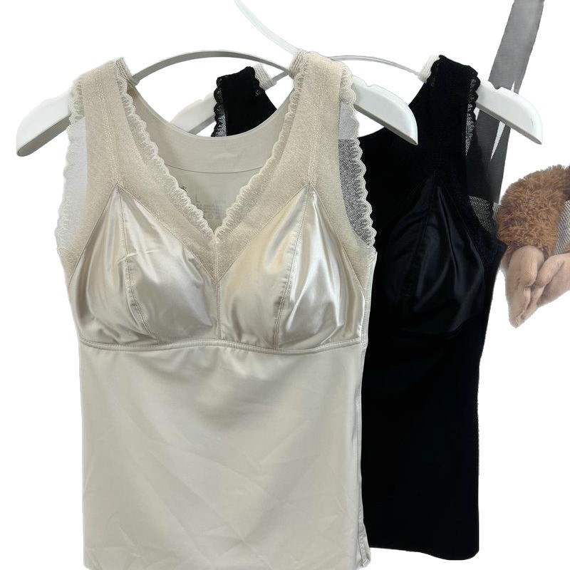 Ženski termalni top s ugrađenim jastučićima za dojke, bezšivna, nylon materijal, V-izrez, jednodijelni, zadržava toplinu