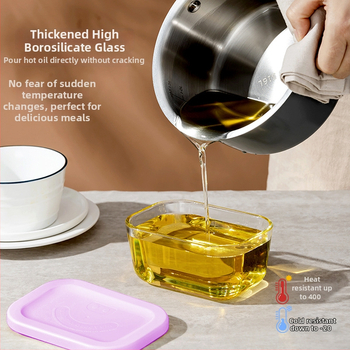 Kutija za svježu hranu od visokog borosilikatnog stakla, pravokutna, mikrovalno sigurna, zatvorena za očuvanje svježine, kapacitet 1-2 L