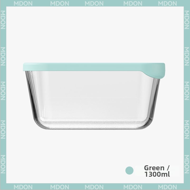 Kutija za svježu hranu od visokog borosilikatnog stakla, pravokutna, mikrovalno sigurna, zatvorena za očuvanje svježine, kapacitet 1-2 L