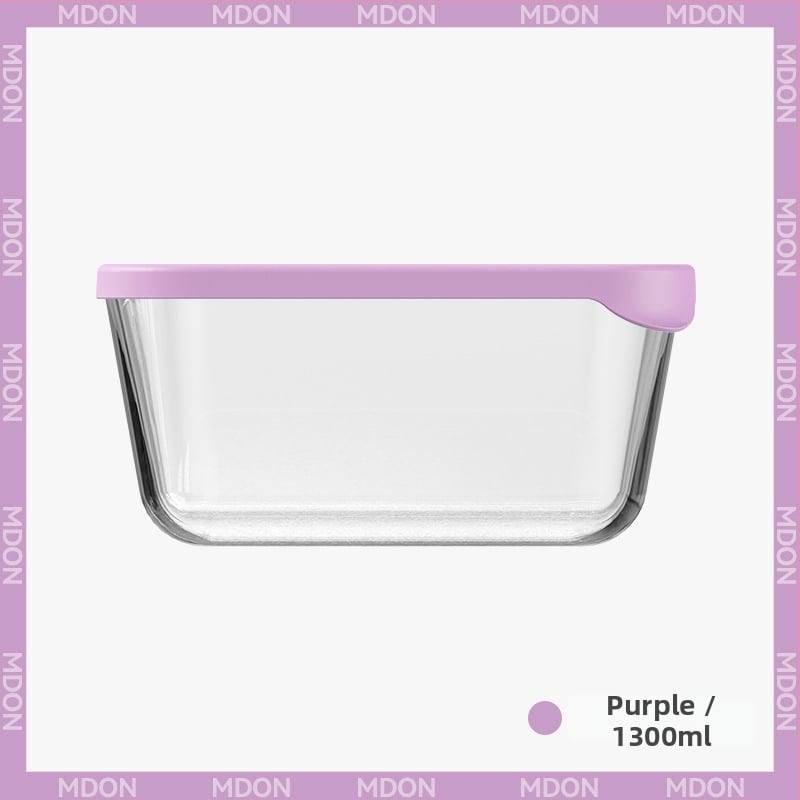 Kutija za svježu hranu od visokog borosilikatnog stakla, pravokutna, mikrovalno sigurna, zatvorena za očuvanje svježine, kapacitet 1-2 L