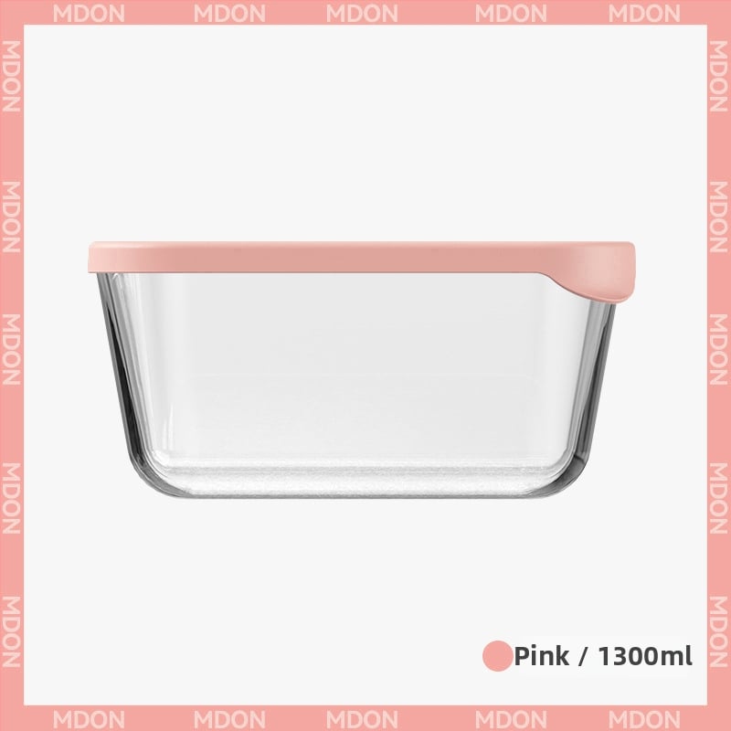 Kutija za svježu hranu od visokog borosilikatnog stakla, pravokutna, mikrovalno sigurna, zatvorena za očuvanje svježine, kapacitet 1-2 L