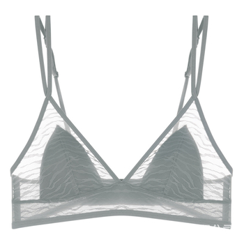 Prancūziško stiliaus belaidė tinklinė liemenėlė, 3/4 kaušeliai, plonos formuojančios kaušelius, fiksuotos dvigubos petnešėlės, nugaros trijų eilių uždarymas