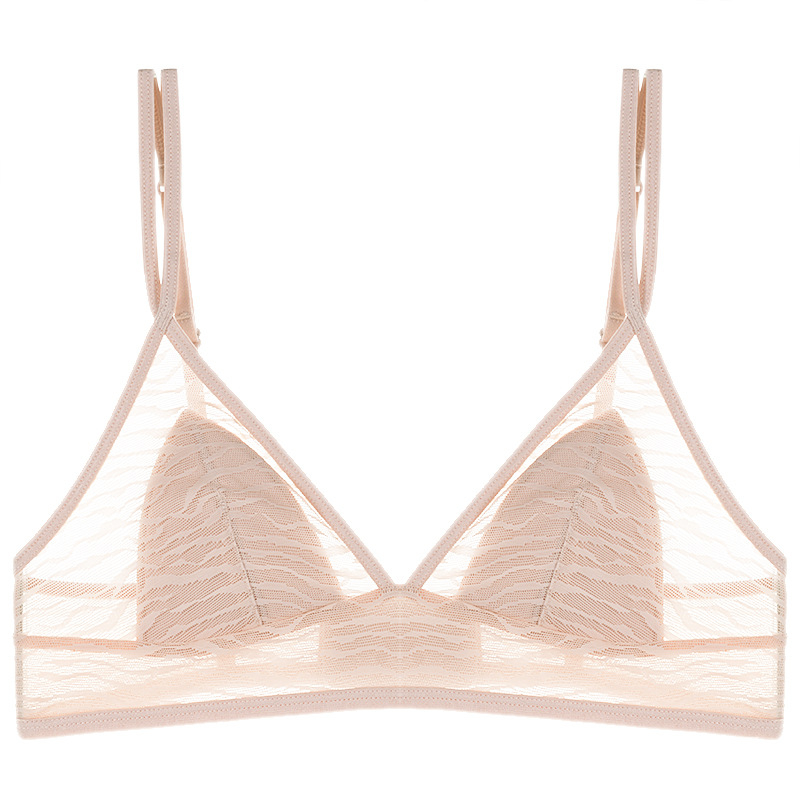 Prancūziško stiliaus belaidė tinklinė liemenėlė, 3/4 kaušeliai, plonos formuojančios kaušelius, fiksuotos dvigubos petnešėlės, nugaros trijų eilių uždarymas