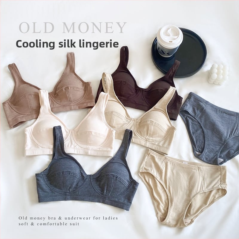 Prancūziško stiliaus liemenėlė su 3D puodeliais iš mulberry šilko, be siūlių, be metalinių žiedų, push-up