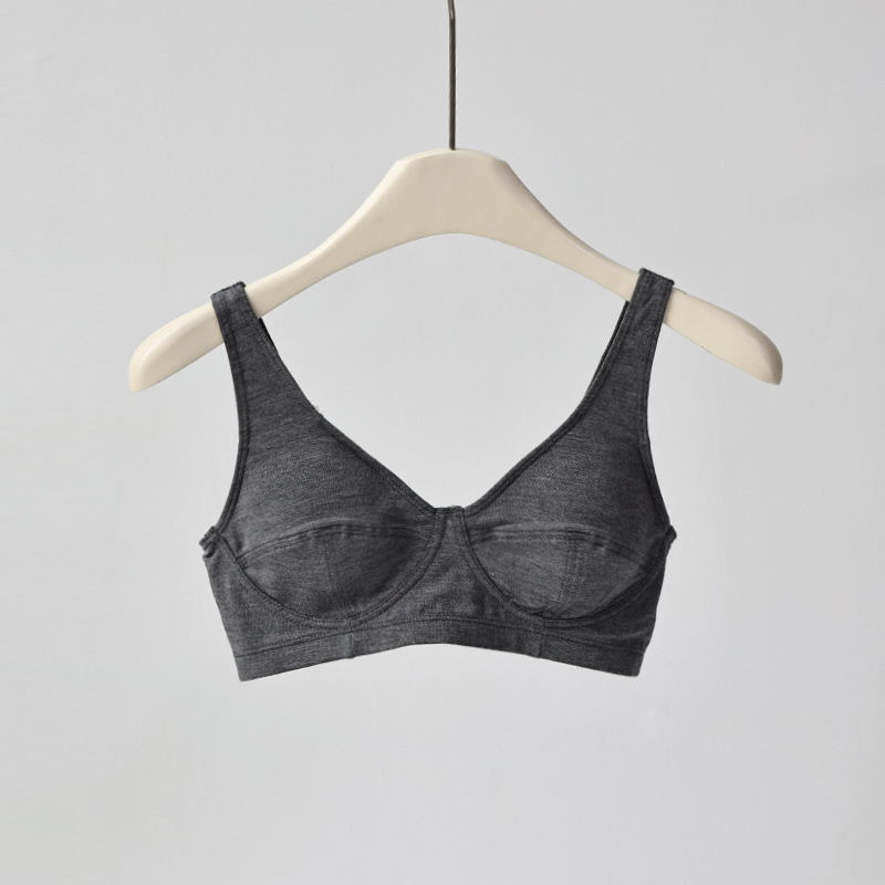 Prancūziško stiliaus liemenėlė su 3D puodeliais iš mulberry šilko, be siūlių, be metalinių žiedų, push-up