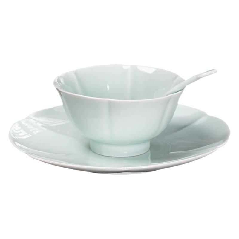 Portselanist lauanõude komplekt Jingdezhen, alglazuurvärv, kolmnurk-seria, 6 tk, hotellilaua serveerimiseks