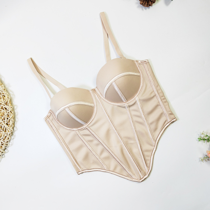 Bustier s kostima, odvojive naramenice, uski kroj, poliester-elastan tkanina, duljina 50-65 cm, za unutarnje ili vanjsko nošenje
