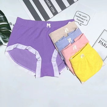 5 darab varrat nélküli női alsónemű középmagas derékkal - poliészter jacquard, lélegző, gyorsan száradó