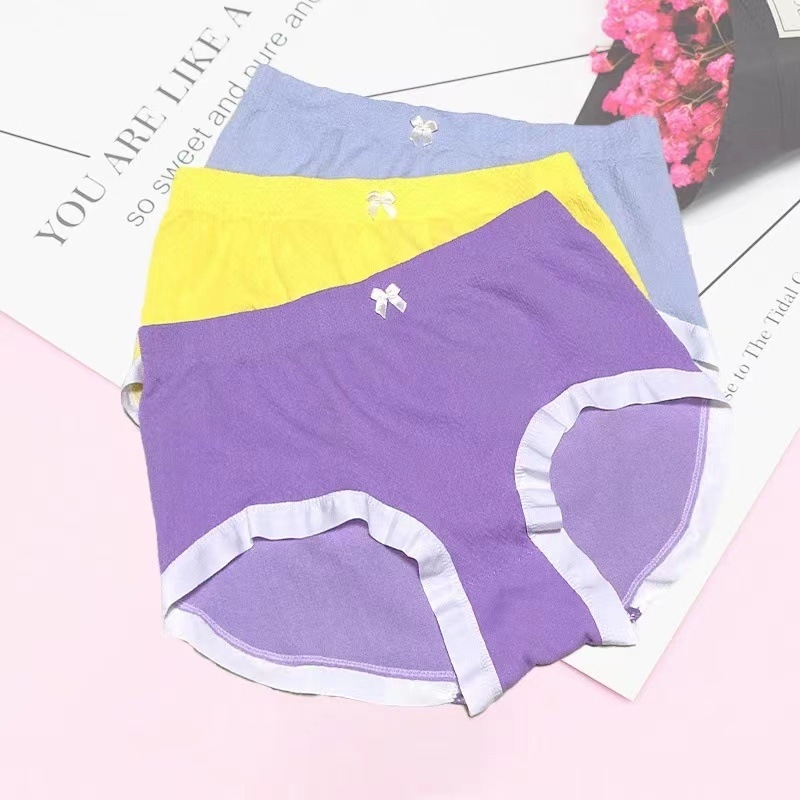 5 darab varrat nélküli női alsónemű középmagas derékkal - poliészter jacquard, lélegző, gyorsan száradó