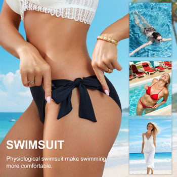 Γυναικείο μαγιό περιόδου - κάτω μέρος, χαμηλή μέση, μονόχρωμο σχέδιο; βασικό ύφασμα νάιλον 85%, επένδυση καβάλου πολυεστέρας