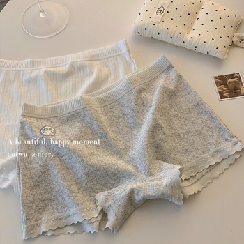 Női pamut boxer brief antibakteriális és átlátszóság elleni védelemmel, középmagas derék, pamut ágyékbélés