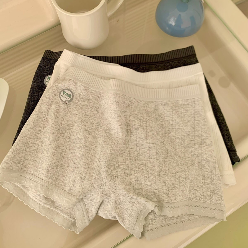 Női pamut boxer brief antibakteriális és átlátszóság elleni védelemmel, középmagas derék, pamut ágyékbélés