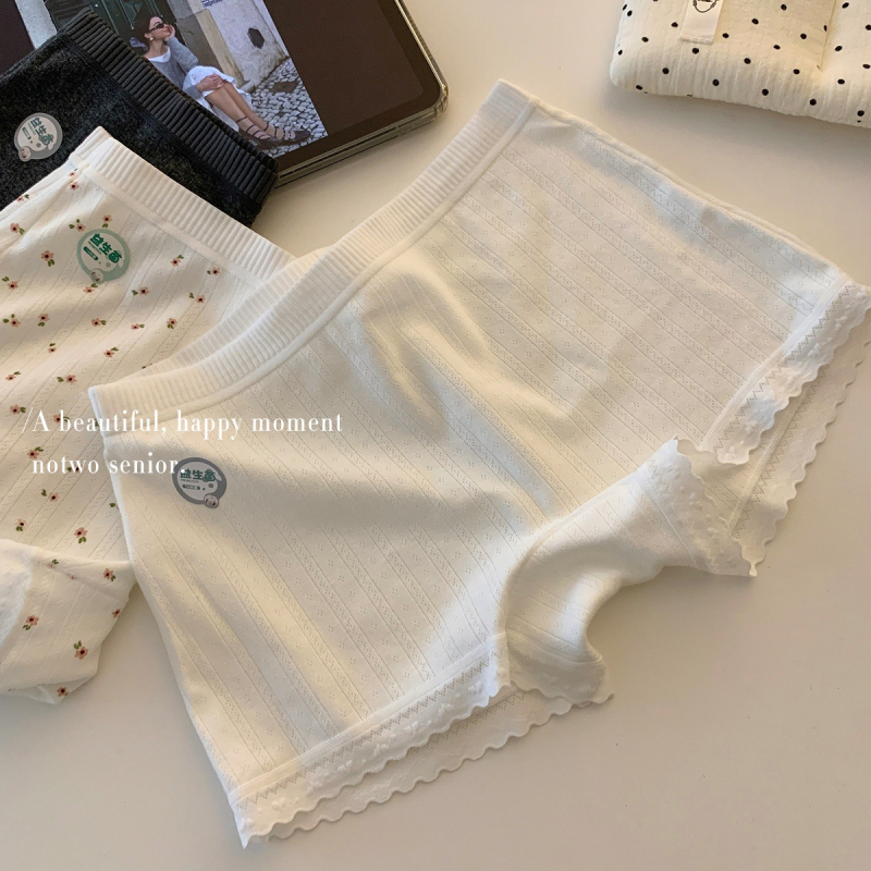 Női pamut boxer brief antibakteriális és átlátszóság elleni védelemmel, középmagas derék, pamut ágyékbélés