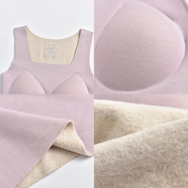 Varrásmentes termikus mellény dupla réteg Mulberry selyemből, pulóver-stílusú, négyszögletes nyakú, meleg és külső viselésre alkalmas