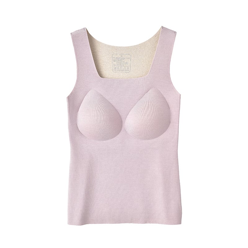 Varrásmentes termikus mellény dupla réteg Mulberry selyemből, pulóver-stílusú, négyszögletes nyakú, meleg és külső viselésre alkalmas