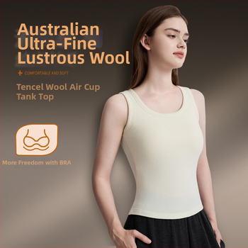 Ženski termalni top s integriranim jastučićem za prsa i dizajnom bra-in, Cloud wool tkanina (debljina 251–300 g/m2), jednobojno, okrugli izrez