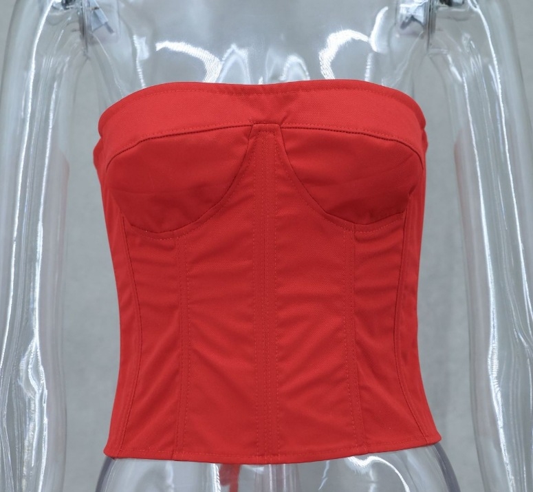 Set top și fustă cu bretele de tip os de pește, top reglabil fără bretele, broderie florală, bumbac-viscoză, primăvară-vară 2025