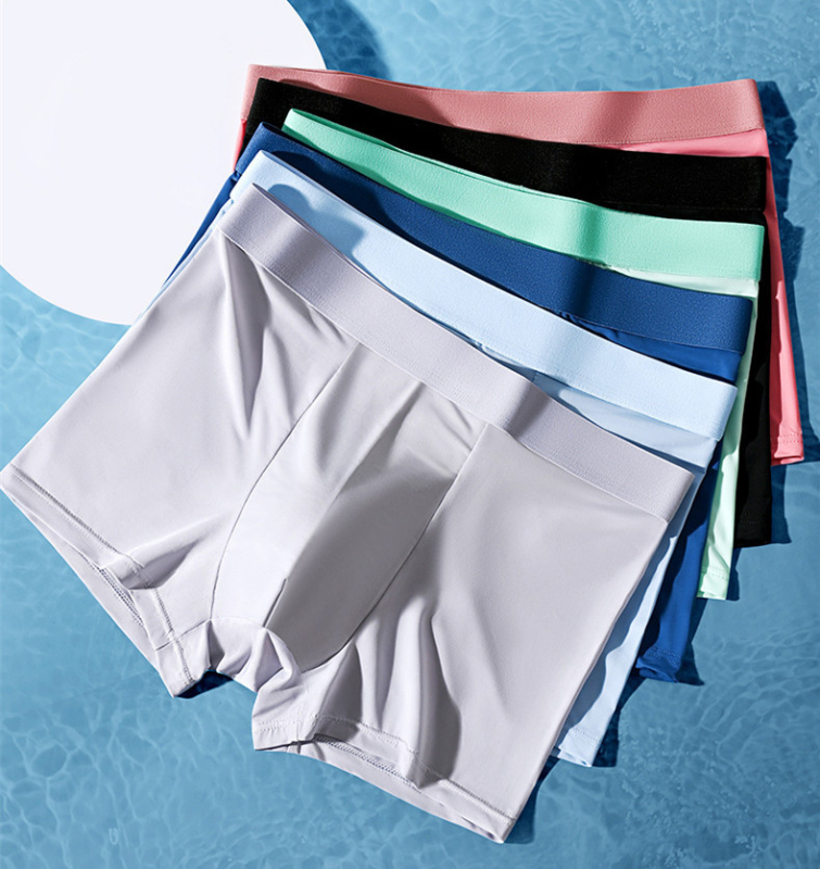 Férfi Ice Silk Boxer alsó, ultra vékony, középső derék, légáteresztő, gyorsan száradó, poliészter 90–95%.