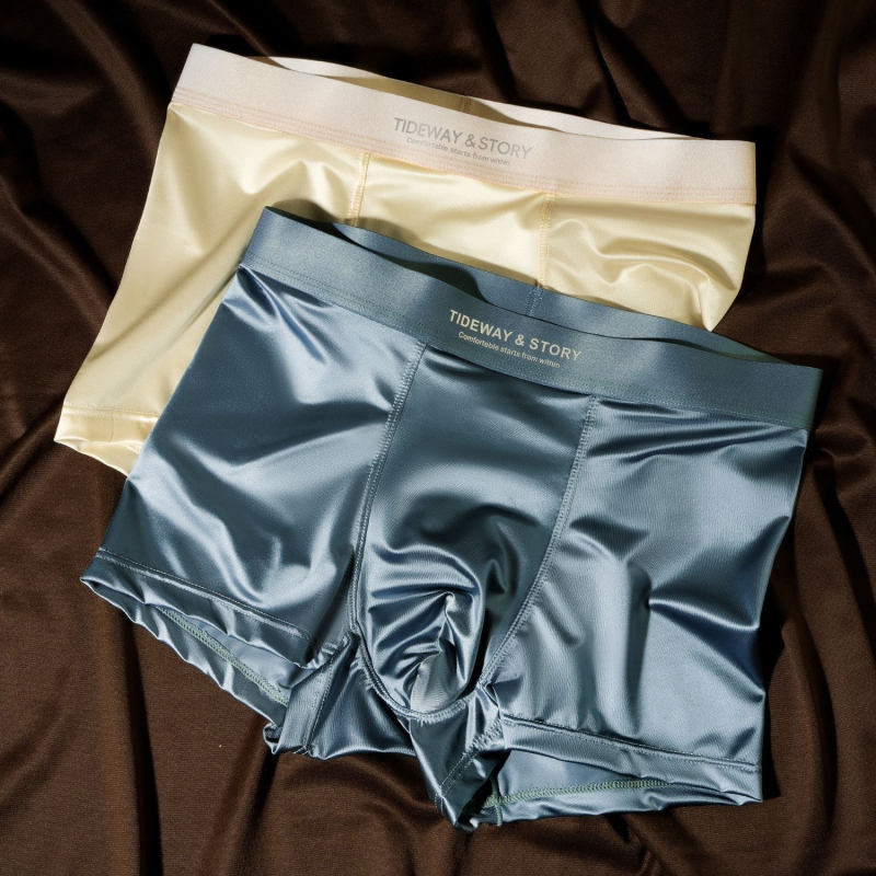 Férfi Ice Silk boxeralsó – Légáteresztő, Elasztikus, Hűsítő érzet, Középmagasságú derék, 90–95% poliészter