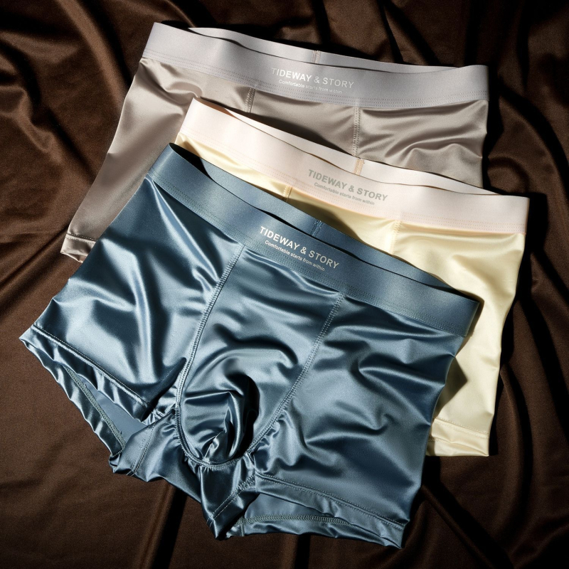 Férfi Ice Silk boxeralsó – Légáteresztő, Elasztikus, Hűsítő érzet, Középmagasságú derék, 90–95% poliészter