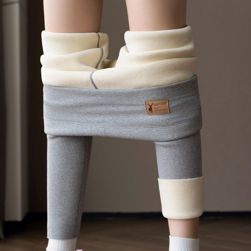 Ženske termo leggins s flis podstavom za jesen-zimu, podižu bokove, stižu trbuh, uski kroj, topli i elastični, visok struk, duljina 9/10
