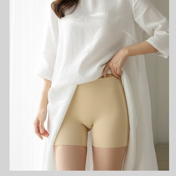 Ženske sigurnosne šorceve, visoki struk, prozračni Ice Silk materijal, pleteni; glavni materijal: najlon 86%, podstava 100% poliester na bazi regenerirane celuloze; anti-odraz.