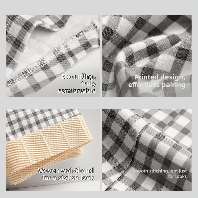 Bandung férfi pamut kockás boxeralsó, középmagas derekú, légáteresztő, rugalmas, kényelmes