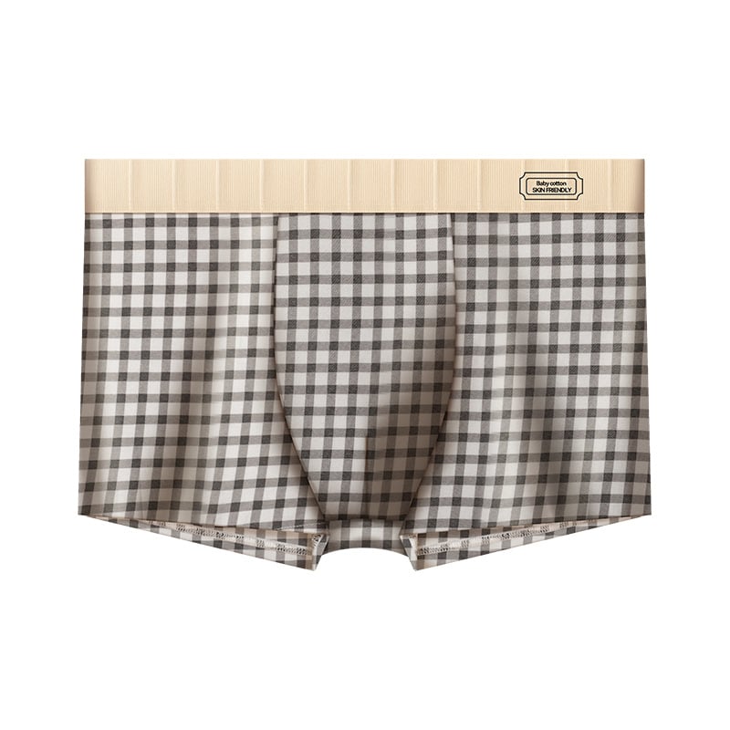 Bandung férfi pamut kockás boxeralsó, középmagas derekú, légáteresztő, rugalmas, kényelmes