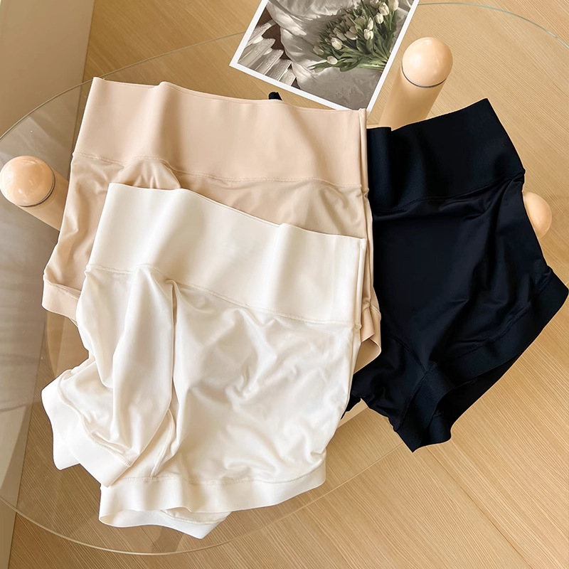 Női két-in-egyben alsó – Boxer briefs, Ice Silk kötött, átláthatóság nélküli, gyorsan száradó, 41-50d Nylon, pamut betét a szeméremnél