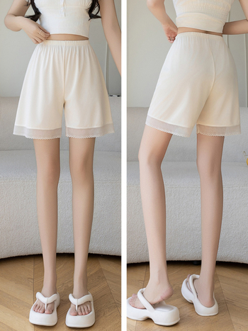 Női biztonságos háromnegyedes nadrág – laza fazon, magas elasztikusság, könnyű anyag, csipkés szegély, védelem az expozíció ellen