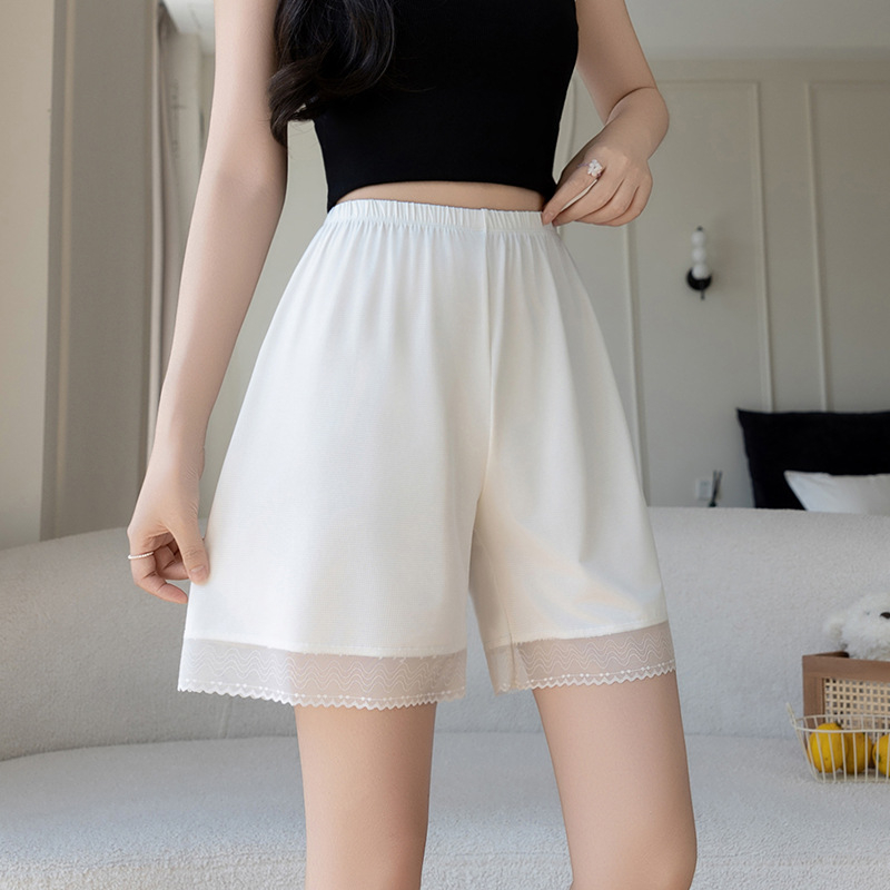 Női biztonságos háromnegyedes nadrág – laza fazon, magas elasztikusság, könnyű anyag, csipkés szegély, védelem az expozíció ellen