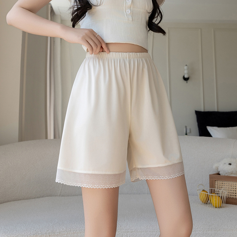 Női biztonságos háromnegyedes nadrág – laza fazon, magas elasztikusság, könnyű anyag, csipkés szegély, védelem az expozíció ellen