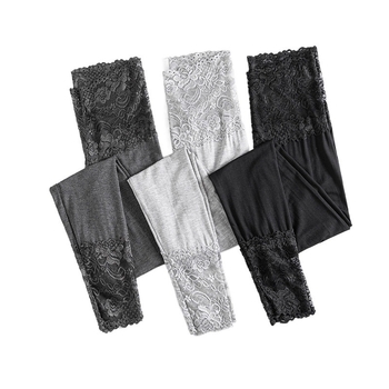 Ženske leggings od modalnog materijala s čipkom, visoka elastičnost, uski kroj za proljeće i jesen, pogodne za nošenje kao donji ili gornji sloj, plus veličina