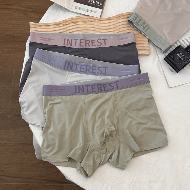 7A antibakterijski modal muške bokserice, bezšivne, prozračne, Ice Silk, pojas s natpisima, proljeće-ljeto nova kolekcija