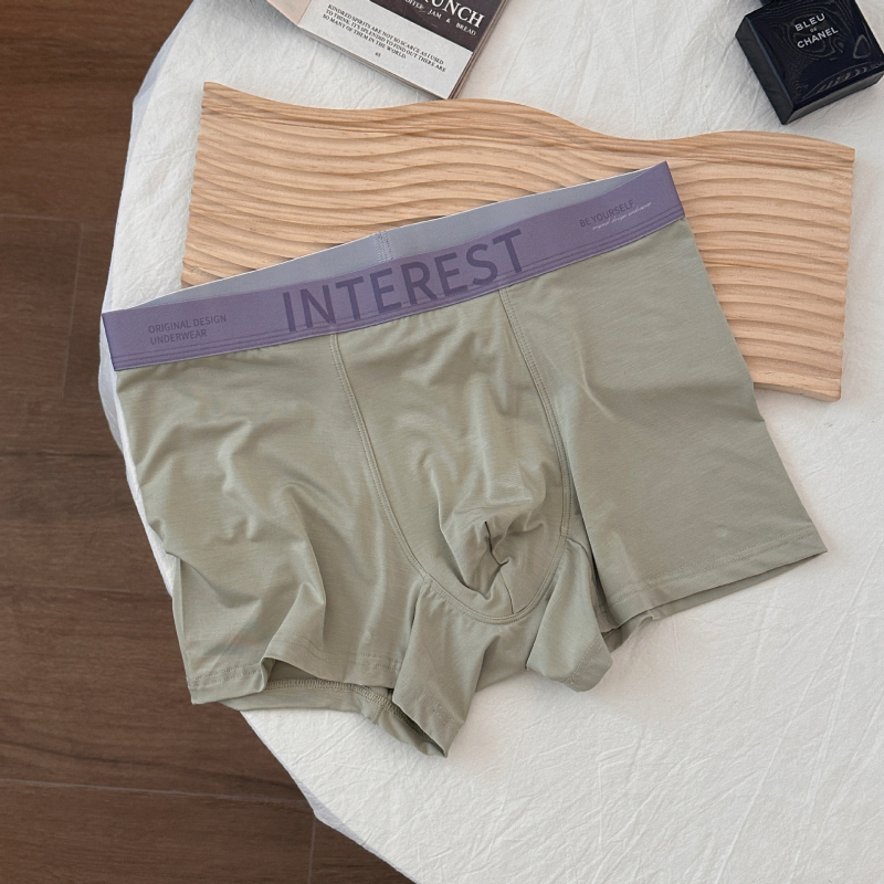 7A antibakterijski modal muške bokserice, bezšivne, prozračne, Ice Silk, pojas s natpisima, proljeće-ljeto nova kolekcija
