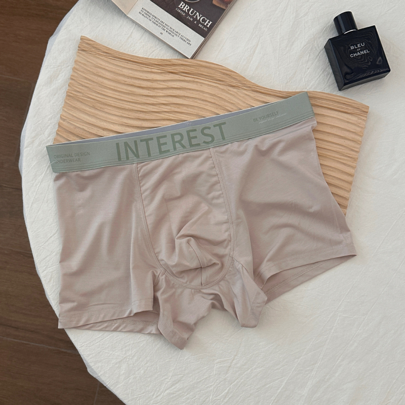 7A antibakterijski modal muške bokserice, bezšivne, prozračne, Ice Silk, pojas s natpisima, proljeće-ljeto nova kolekcija