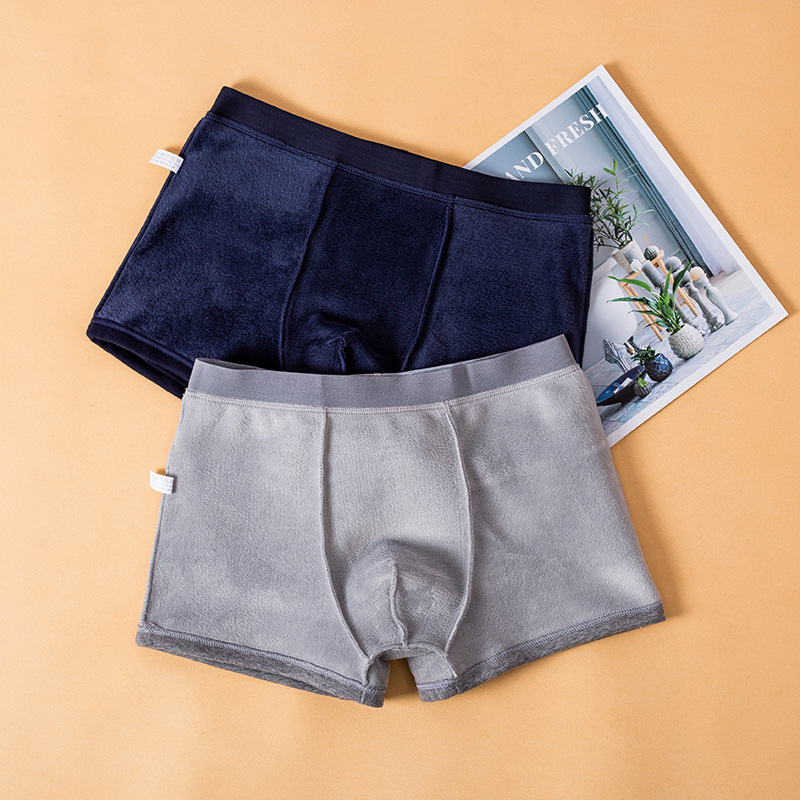 Ανδρικά θερμοεσώρουχα με φλίς επένδυση, boxer briefs με μέση, βαμβάκι 50–70% κύριο ύφασμα, επένδυση καβάλου πολυεστέρας, Χειμώνας/Φθινόπωρο