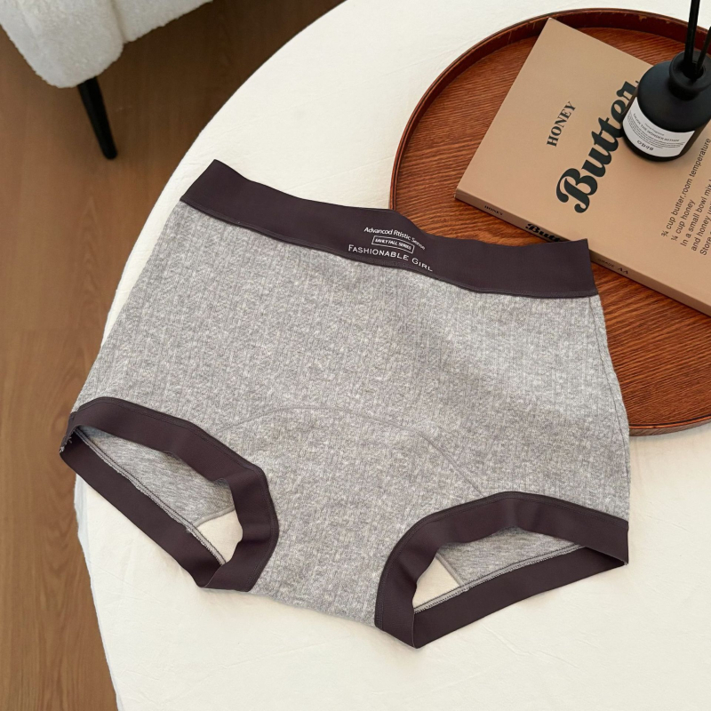 Ženske bokserice od pamuka Jacquard Forest Gray, 10A antibakterijske, srednje visoki pojas, duljina 20 cm