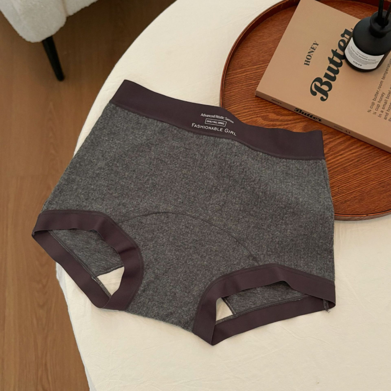 Ženske bokserice od pamuka Jacquard Forest Gray, 10A antibakterijske, srednje visoki pojas, duljina 20 cm