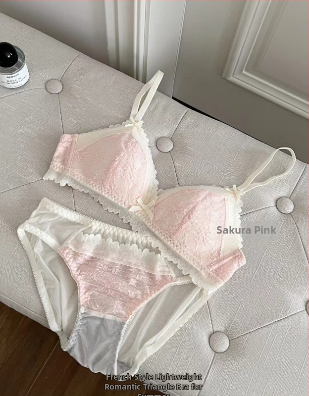 Комплект сутиени за жени, 3/4 чашка, тънки формирани чашки, безжични, дантела, дишащи