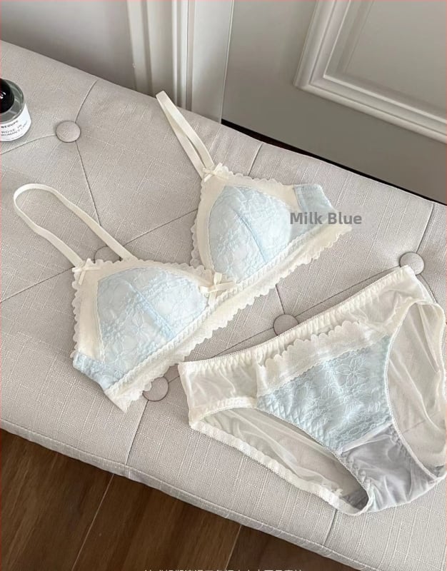 Комплект сутиени за жени, 3/4 чашка, тънки формирани чашки, безжични, дантела, дишащи