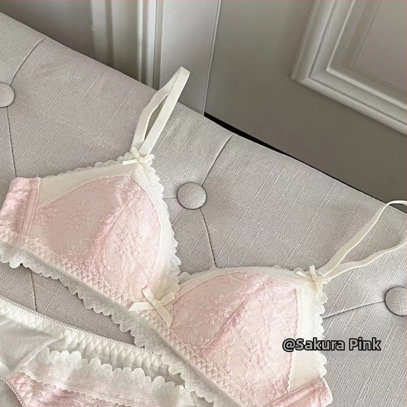 Комплект сутиени за жени, 3/4 чашка, тънки формирани чашки, безжични, дантела, дишащи