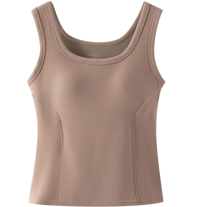 Vunena termalna vest s ugrađenim košaricama, dvostruki sloj, okrugli ovratnik