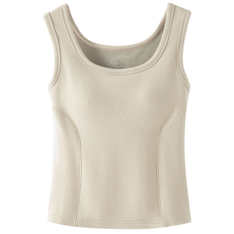 Vunena termalna vest s ugrađenim košaricama, dvostruki sloj, okrugli ovratnik