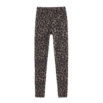 Ženske legice s leopard printom, pogodne za nošenje kao vanjska odjeća, visokim strukom, fleece podstava, joga hlače za kontrolu trbuha i podizanje stražnjice
