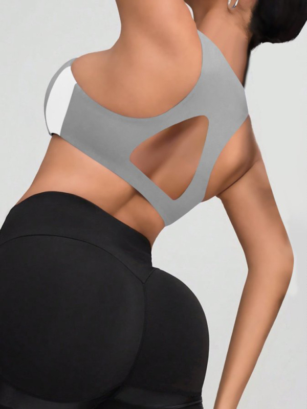 Bešavni top s otvorenim leđima, poliester 80–90% + spandex, japansko-korejski opušteni stil, proljeće 2025