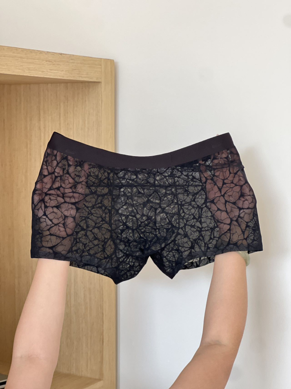 Muške prozračne šorceve od najlona s leopard uzorkom jacquard, srednji pojas, podstava 70–80% najlona