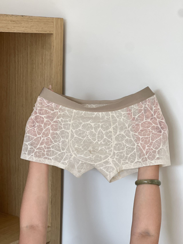 Muške prozračne šorceve od najlona s leopard uzorkom jacquard, srednji pojas, podstava 70–80% najlona