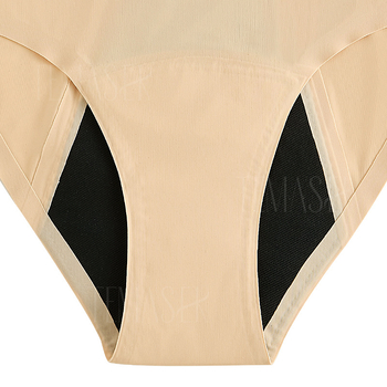 Ženske menstrualne gaćice s četiri sloja, otporne na curenje, niski struk, prošireni prednji i stražnji dio, glavni materijal najlon (78%), podstava poliester (77,8%).